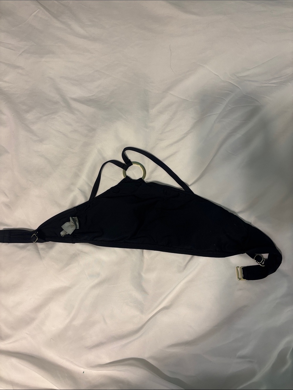 ANTONIO MELANI Black Ring-Accent Bikini Top